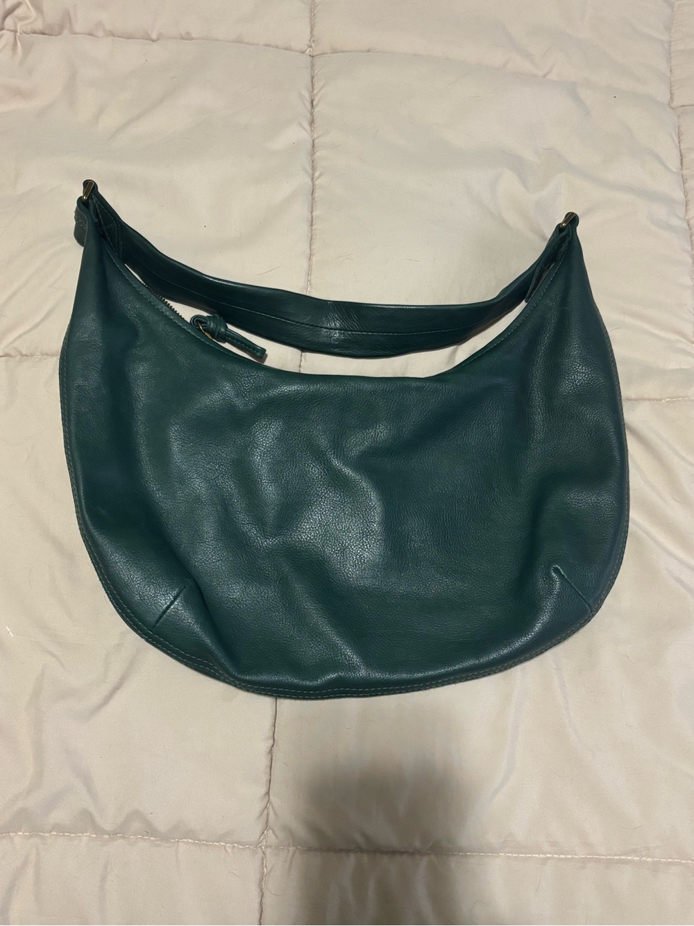 Madewell Curved Leather Hobo in Deep Green - Picture 2 of 7